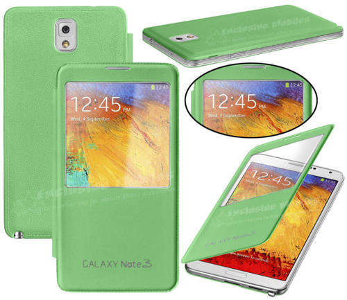 Samsung Galaxy Note 3 N9000 S View Flip Case GREEN